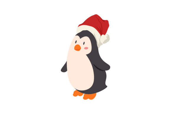 Animals Pinguin Wearing Christmas Hats