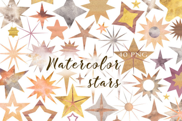 Boho Watercolor Stars: Illustrations for Sellers