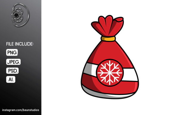 Candy Bag Christmas Cartoon Illustration