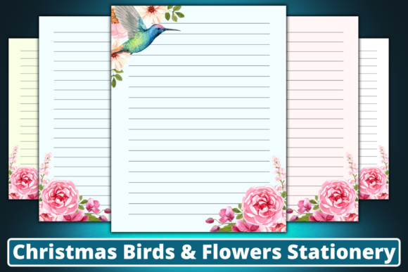 Christmas Birds and Flowers Stationery: Print Templates Review