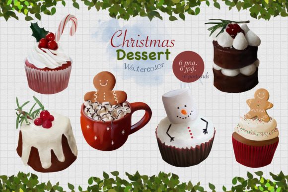 CHRISTMAS DESSERT Watercolor Illustrations Review