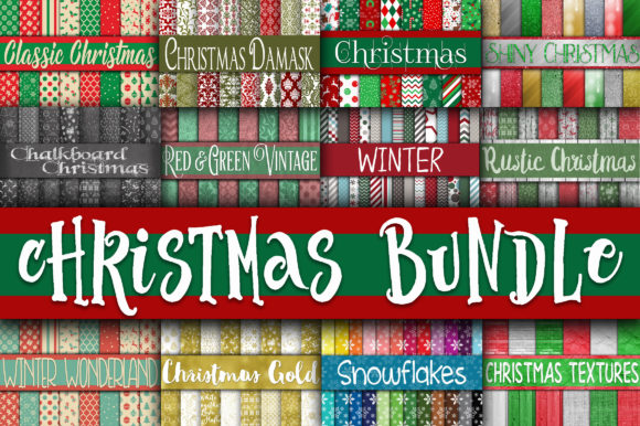 Christmas Digital Paper Bundle: Patterns for Sellers