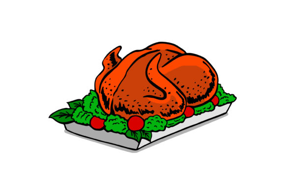 Christmas Dinner Cartoon Sticker