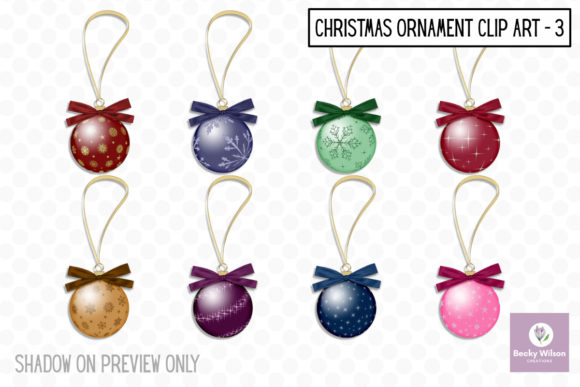 Christmas Hanging Ornaments Set 3: Premium Illustrations