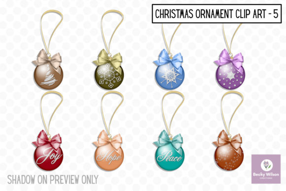 Christmas Hanging Ornaments Set 5 and Illustrations