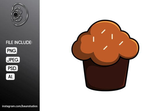 Christmas Muffin Cartoon Illustration for Festive Illustrations