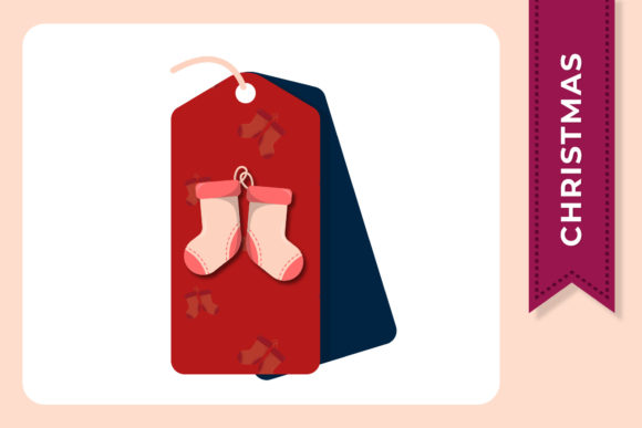Christmas Socks Tags: Festive Illustrations for Blogs