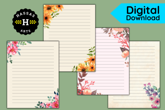 Christmas Stationery with Floral Corners: Print Templates Review