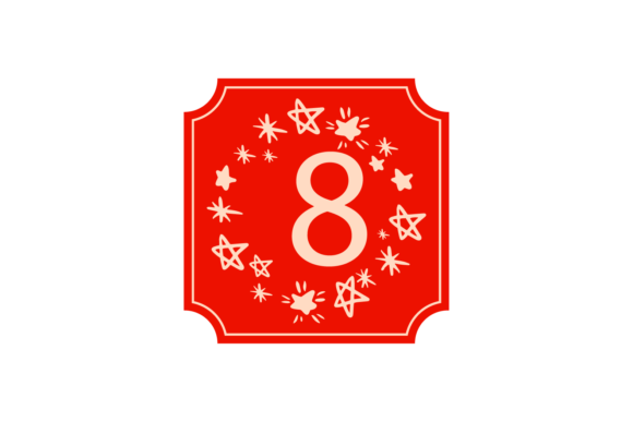 Christmas Stickers Number 8 Svg: Festive Illustrations