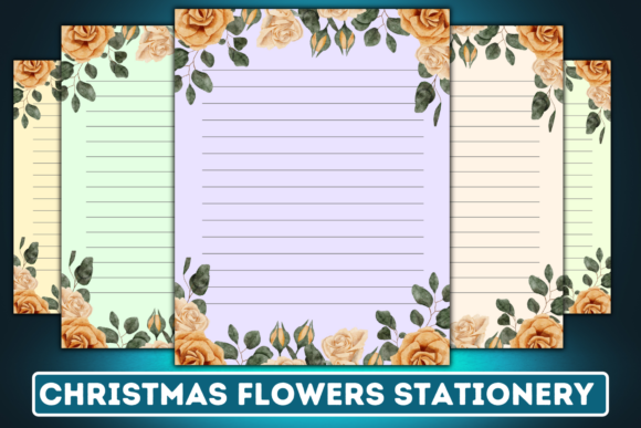 Christmas Watercolor Flowers Stationery & Print Templates