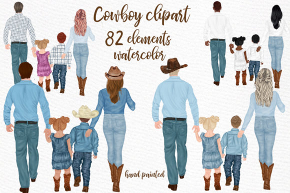 Cowboy Family Clipart Western Clipart: Fresh Illustrations