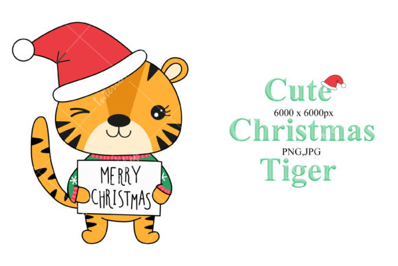 Cute Christmas Tiger - 1