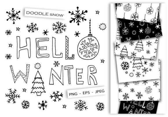 Doodle Snowflakes Clipart: Fresh Illustrations for Winter Brands