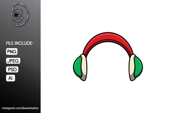 Ear Cup Christmas Cartoon Illustration and Illustrations