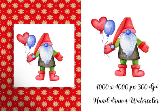 Gnome with Balloons. Christmas Gnome PNG