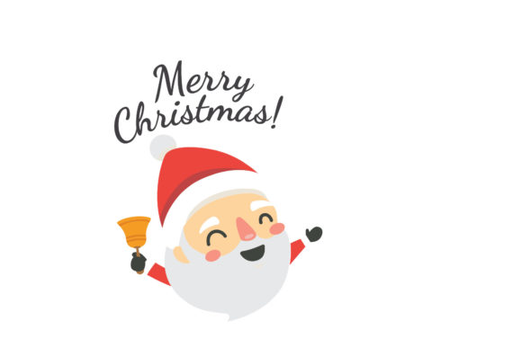 Merry Christmas Clipart with Santa and Illustrations