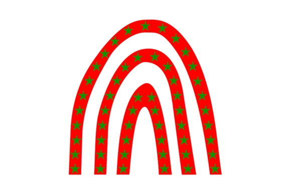Rainbow with Star Pattern for Christmas Illustrations