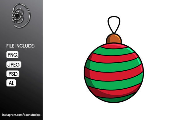 Review: Christmas Ball Cartoon Illustration for Holiday Stitching