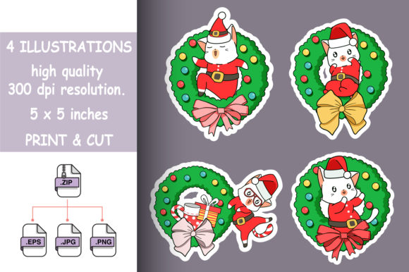 Santa Cat with Christmas Flower Badge Review