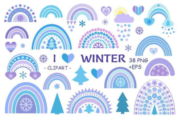 Winter Rainbow Illustrations for Polished Blog Graphics