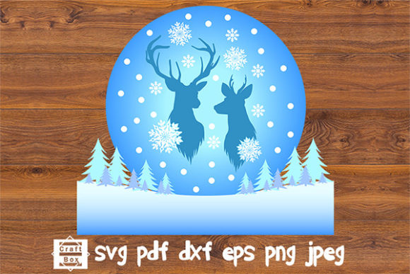 Winter Scene Svg, Christmas Deer Svg Illustrations